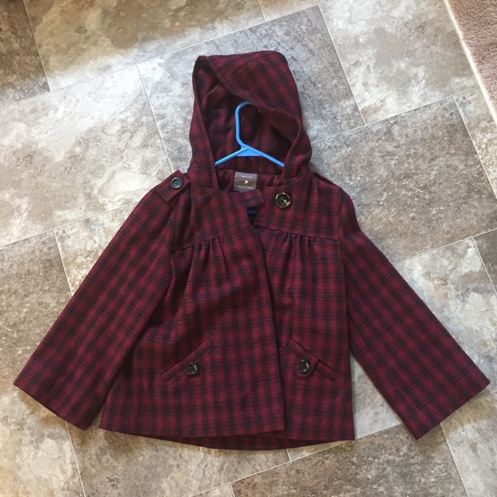 3/4 length sleeve plaid jacket