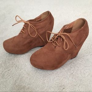 Charlotte Russe Suede Wedge Booties