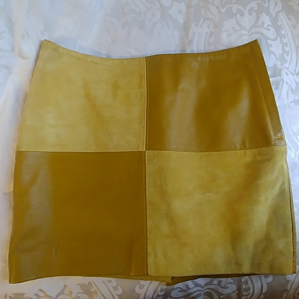 Sale! Leather/suede patchwork mini