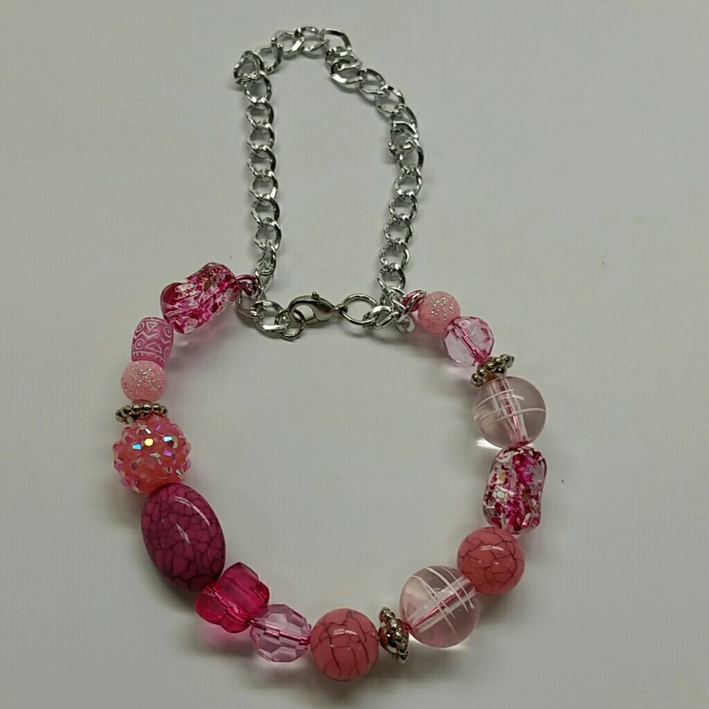 Bracelet pink and white crystal