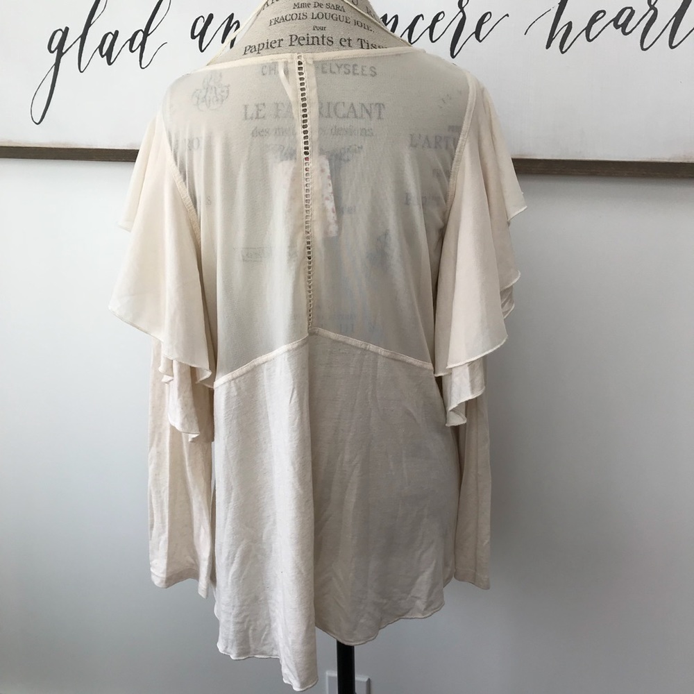 Free People Embroidered Ruffle Blouse C4 - Picture 6 of 8