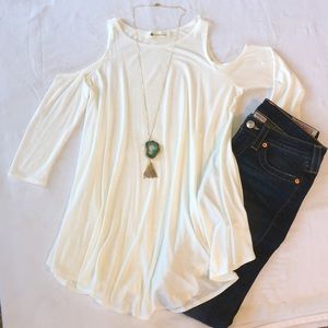 3/4 Sleeve Cold Shoulder Top New Without Tags!