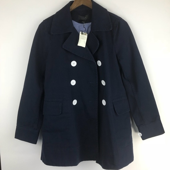 NWT J. Crew Peacoat in Heavyweight Cotton Coat - Picture 2 of 7