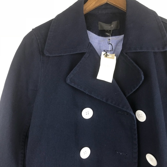 NWT J. Crew Peacoat in Heavyweight Cotton Coat - Picture 4 of 7
