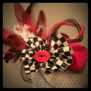 Red & Black Cocktail Hat