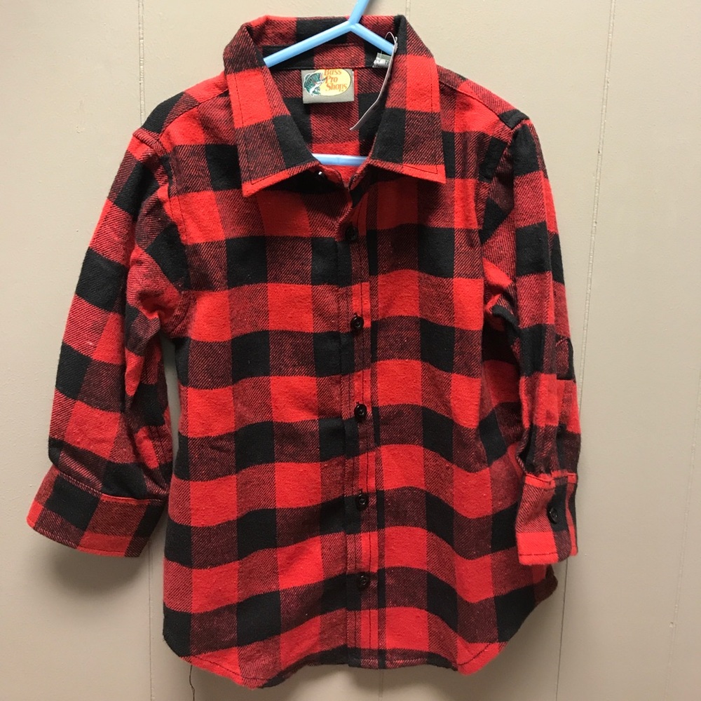 **Kids red and black flannel shirt size XS**