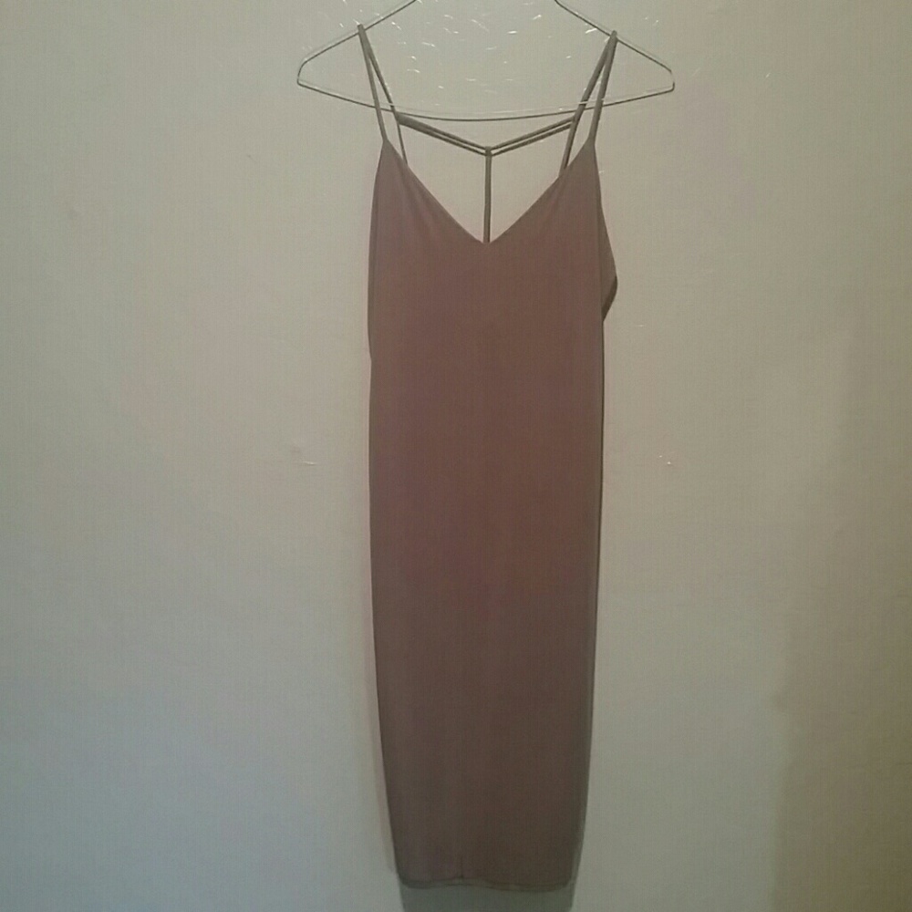 Taupe midi dress
