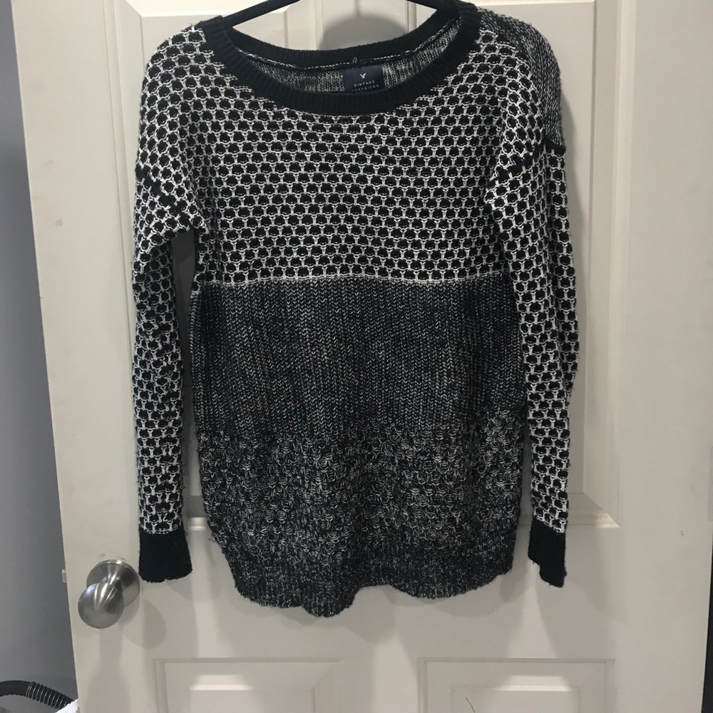 Long-sleeved black sweater