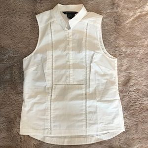 Armani Exchange Mandarin collar sleeveless blouse