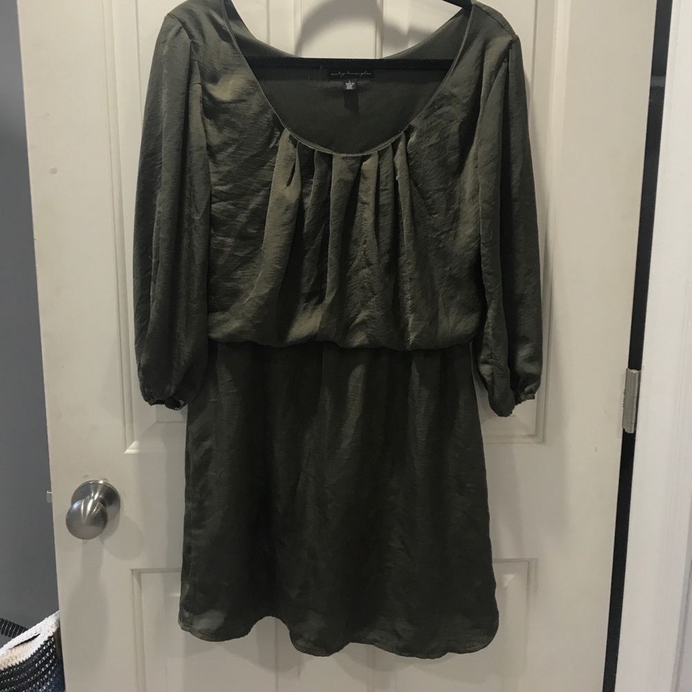 Army green long sleeved dress