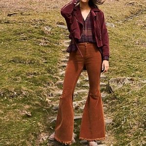 Free People Corduroy Navy Bell Bottoms 25