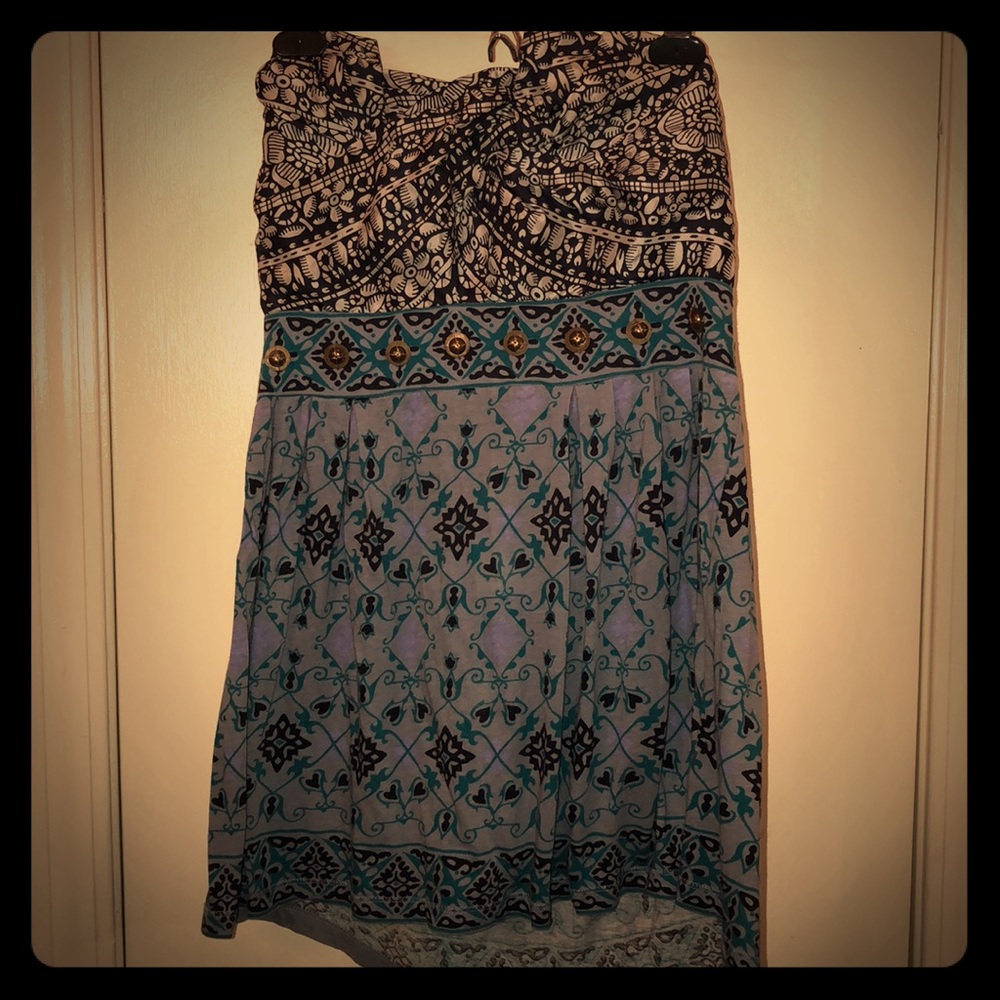 Anthropology Deletta Tube Top Blue Multicolor.