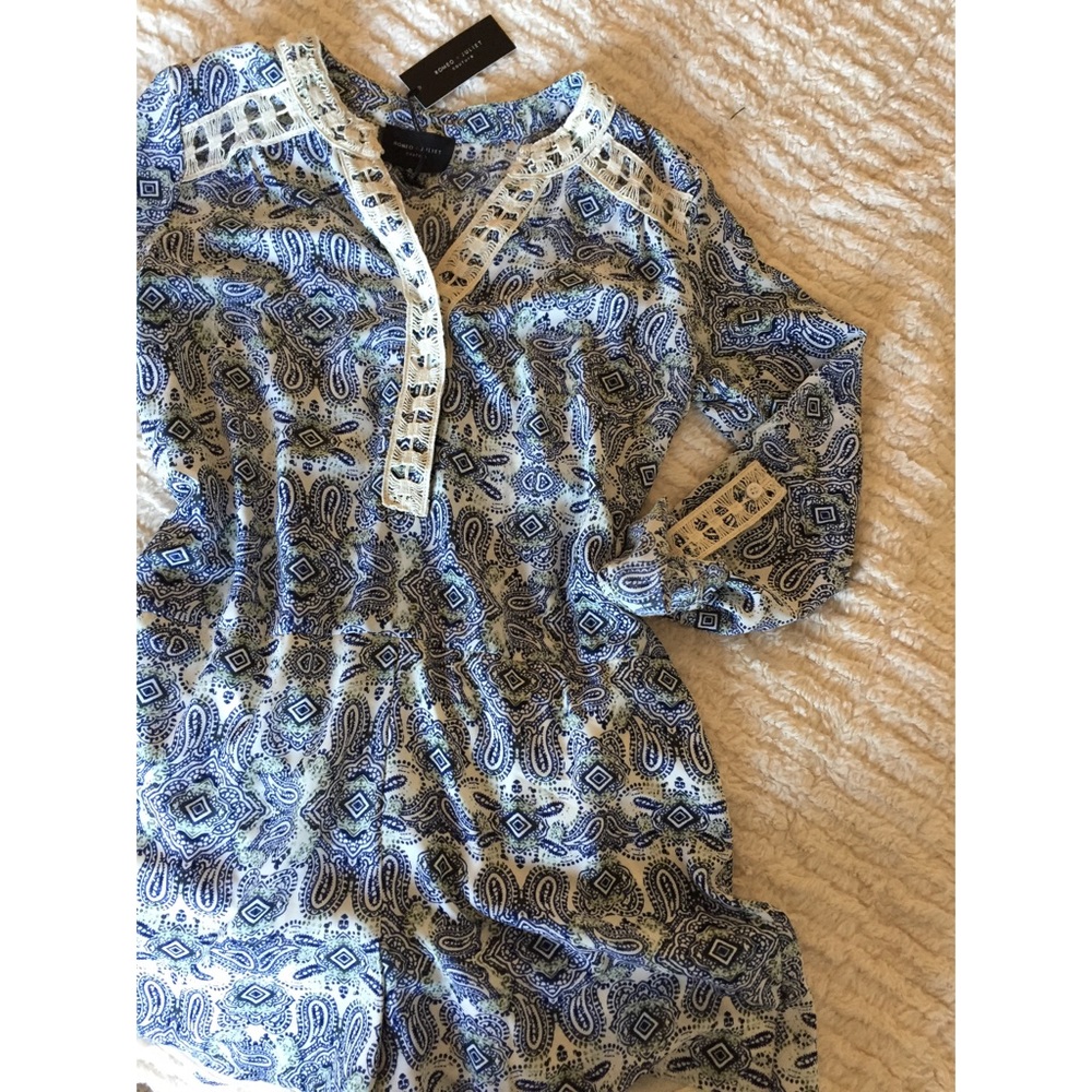 NWT Romeo & Juliet Crochet Long-Sleeve Romper