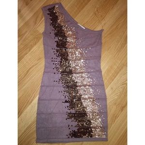Arden B taupe sequin bodycon dress EUC medium
