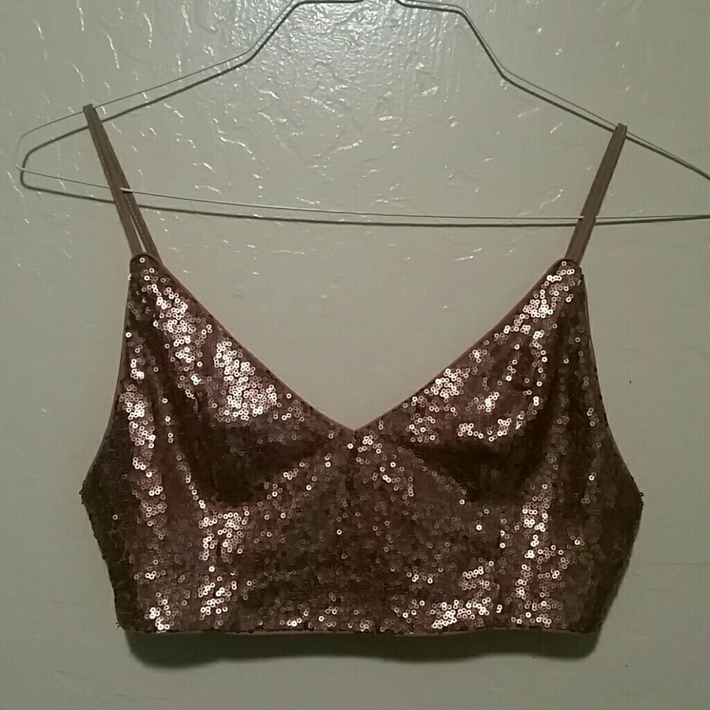 Sequin crop top bra