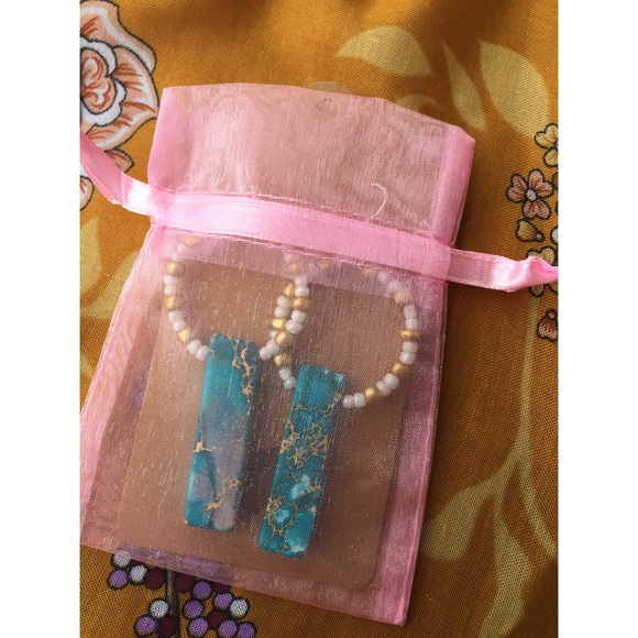 Jasper Beaded Hoop Earrings - Picture 5 of 6