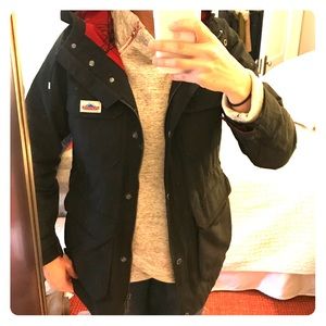 Madewell Penfield Jacket Black w/red plaid sz L