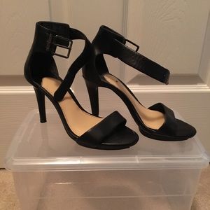 Black strappy heels