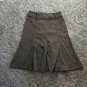 Brown Faux Suede Skirt