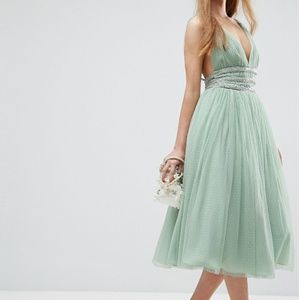 ASOS Mint Midi Skater Holiday Dress New!