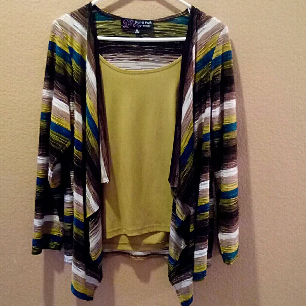 Women's front open cardigan top.