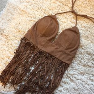 Frayed Suede Top!