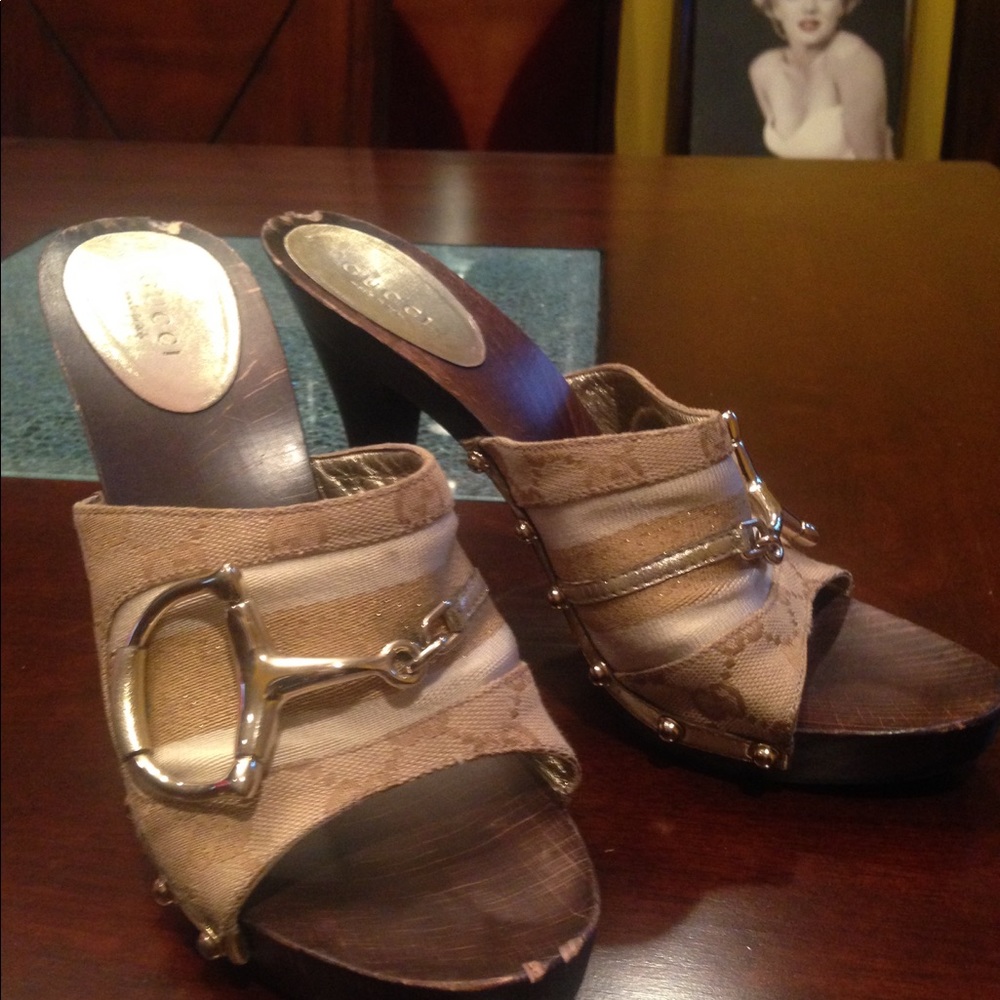 Gucci Monogram Horsebit Heels