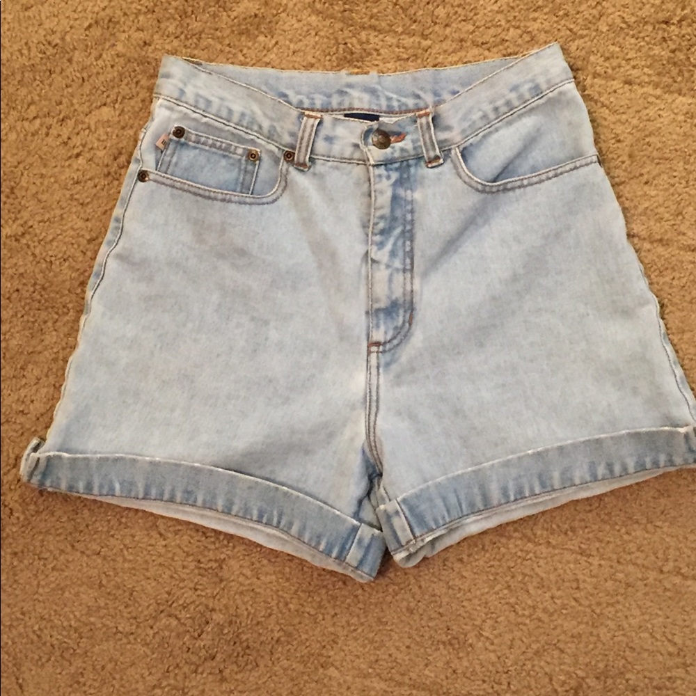 High waisted jean shorts