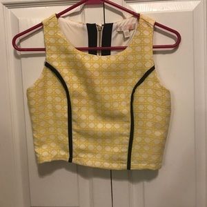 Gianni Bini yellow and black crop top