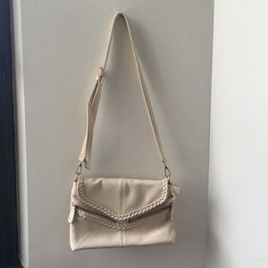 NWOT crossbody cream bag w/ braided accent