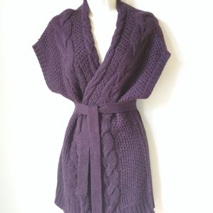 Ann Taylor alpaca vest cardigan wrap sweater S