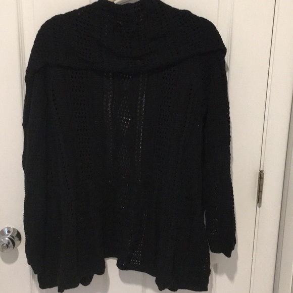 INC International Concepts Women's Rhinestone Button Chunky Cardigan Black Size Large
