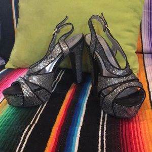 Pink and Pepper Sparkle platform heels