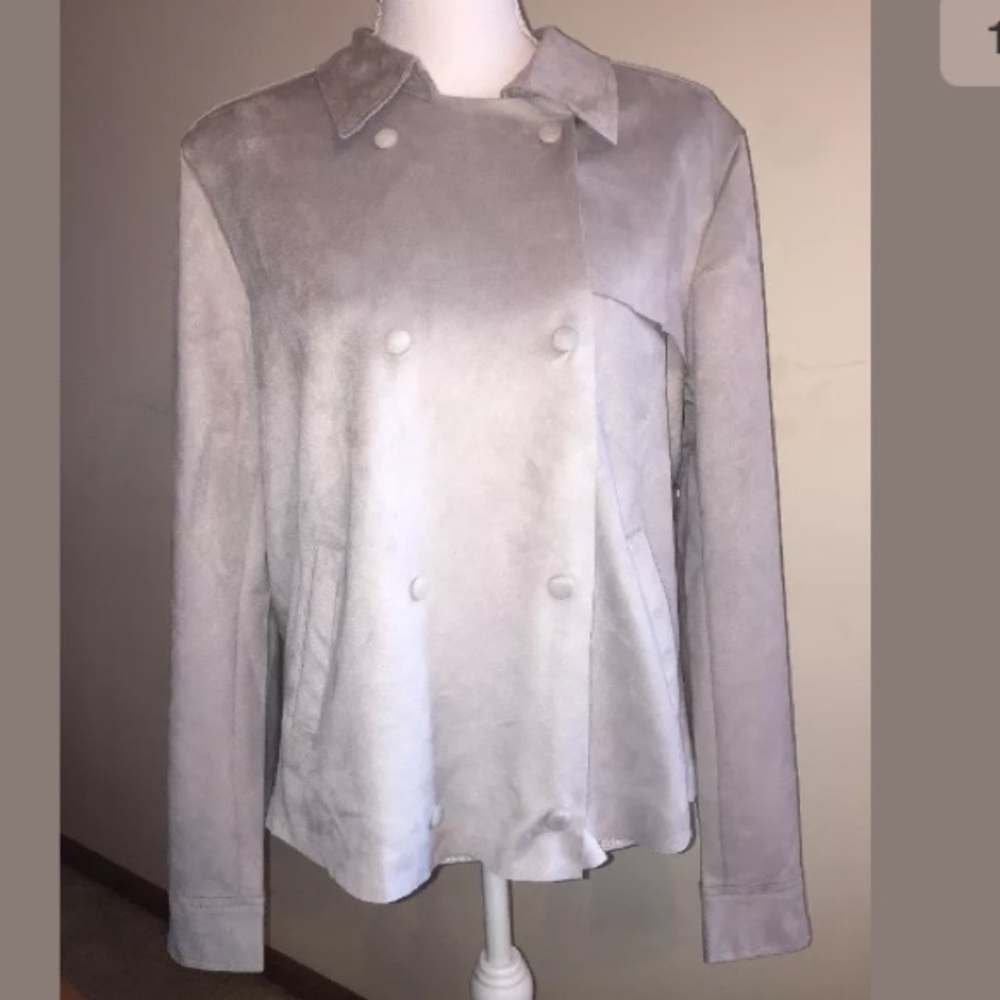 KUT from the Kloth faux suede gray jacket Sz large