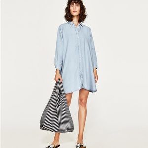 zara denim mini dress