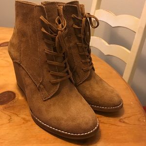 Lucky Brand Lace-up Wedge Booties