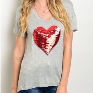 Sequin Heart Tee