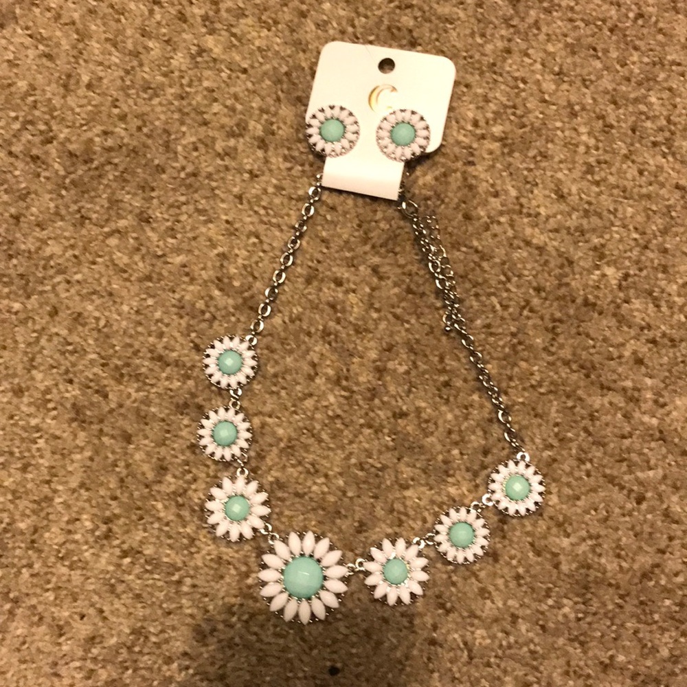 Statement necklace and matching earrings.