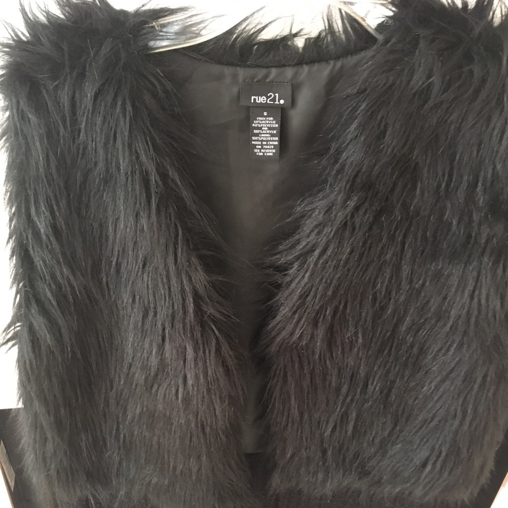 Black fur vest