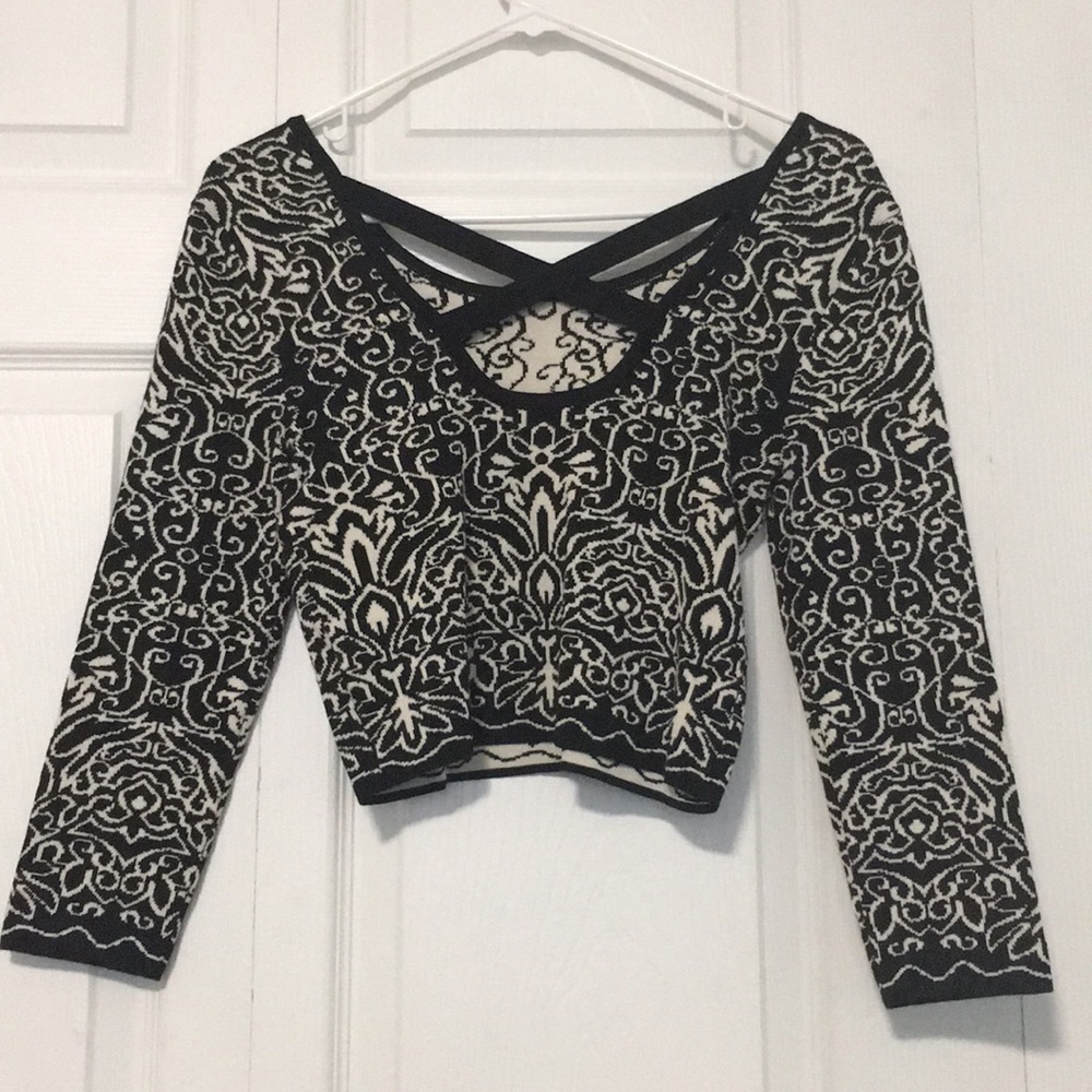 2 pc dress long sleeve crop top & high waist skirt - Picture 2 of 3