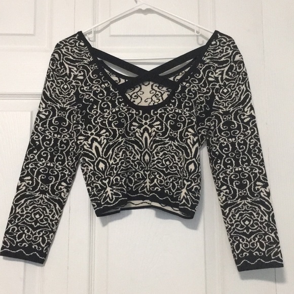 2 pc dress long sleeve crop top & high waist skirt - Picture 2 of 3