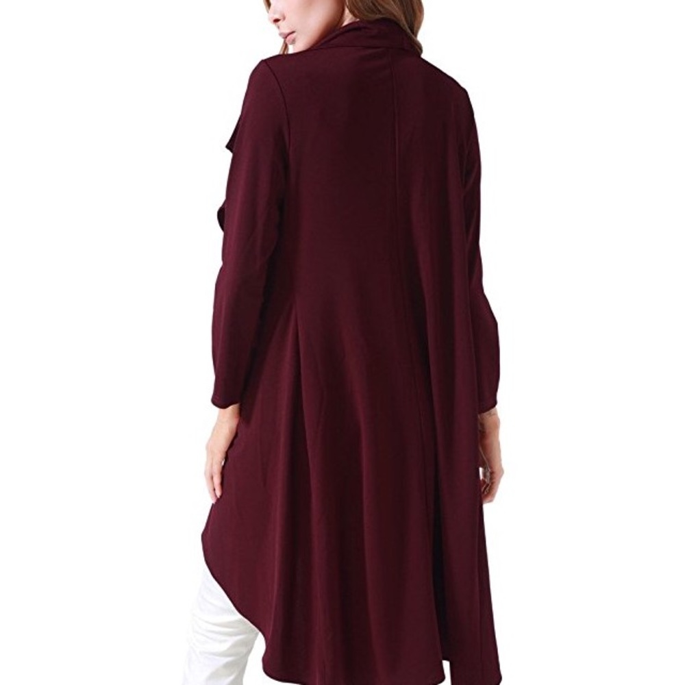💥 LAST ONE Drape Front Waterfall Lapel Cardigan - Picture 2 of 7