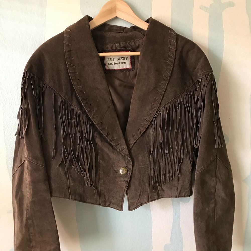SOLD SOLD SOLD VTG Western Fringe Crop Jacket