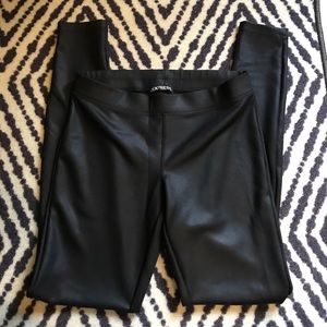 Express black leather-like leggings