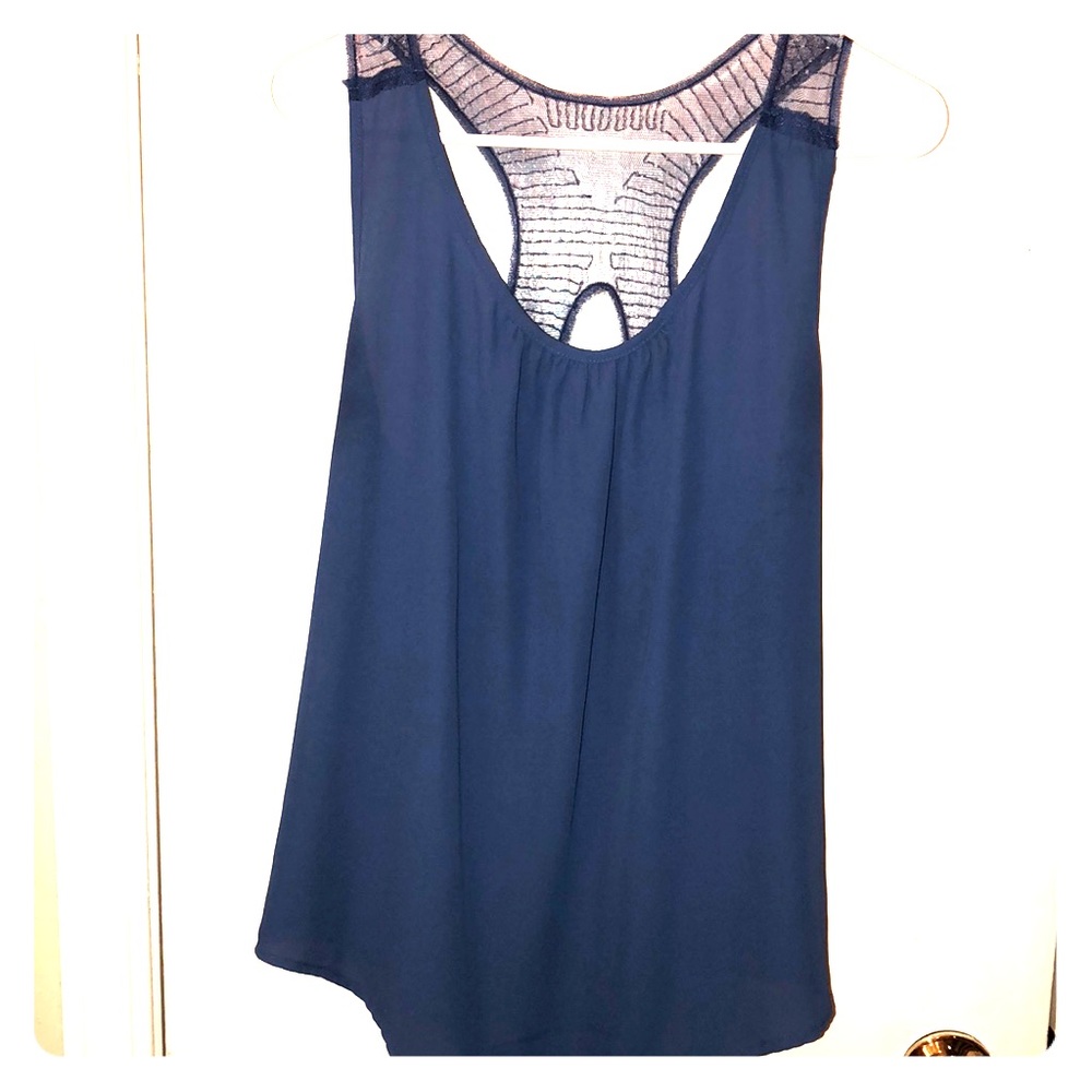 Blue Chifton Tank Shirt