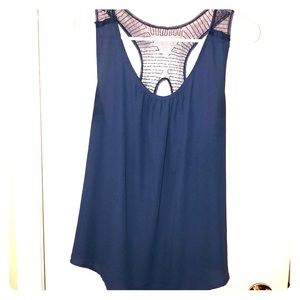 Blue Chifton Tank Shirt