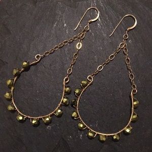 Green and Gold Earrings