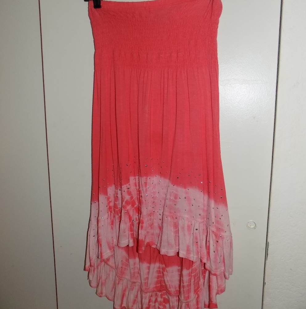 Coral Strapless Dress