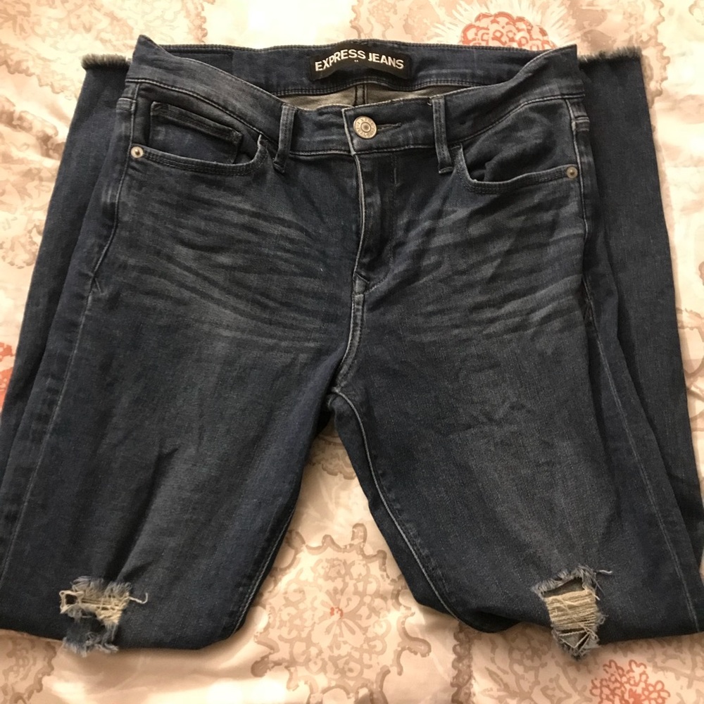 Express Frayed Hem Ankle Jeggings