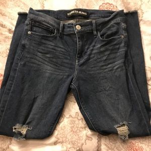 Express Frayed Hem Ankle Jeggings